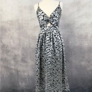 Angie Black and White Midi Dress